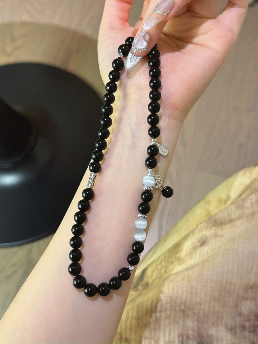 ▫️▪️ Obsidian plaster bracelet